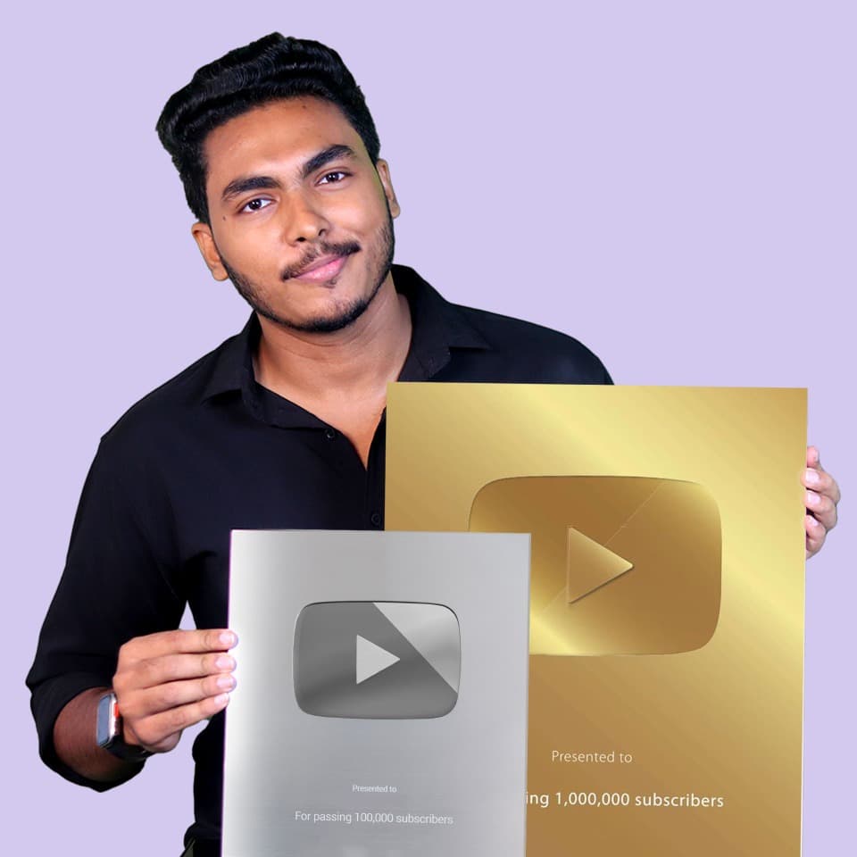 EdVube instructor holding YouTube play buttons